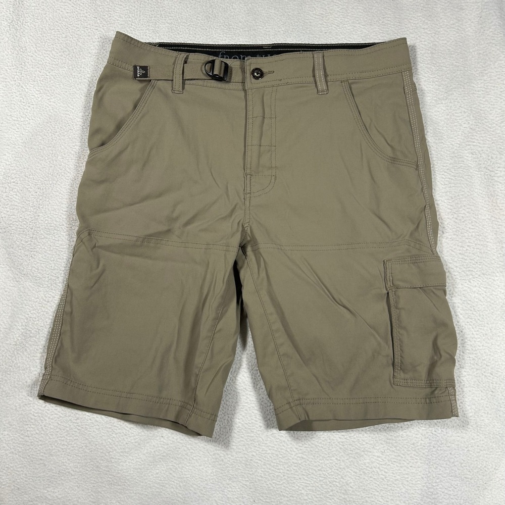 Prana Zion Cargo Shorts Mens 31 Brown Stretch Hiking Outdoor 10" Inseam